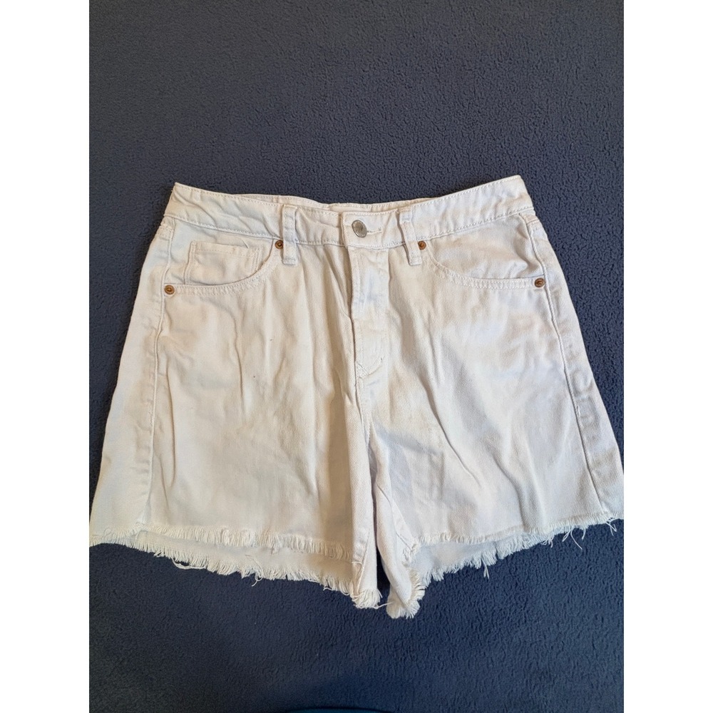 Dear John White Denim High Waisted Raw Hem Jean Shorts Womens Size 27